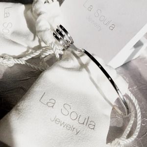 La Soula Diamond Cuff‎ Bracelet (.009 carat) & Triple Ring (.015 carat)
